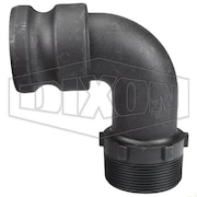 DIXON 90Deg Cam and Groove Elbow, 2 in, Adapter x MNPT, Polypropylene, Domestic 90PPF200